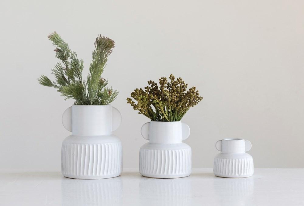 Fluted Stoneware Vase | {neighborhood} Creative Co-op