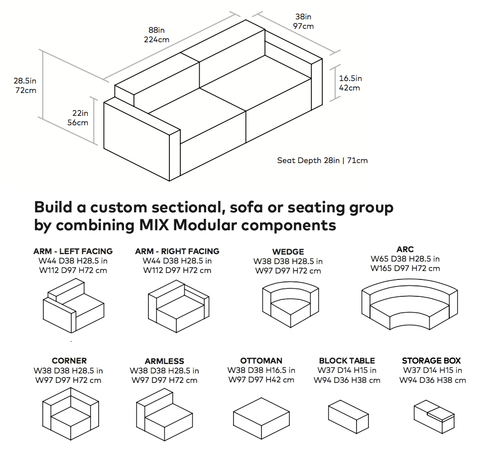Mix Modular 2-PC Sofa | {neighborhood} Gus* Modern
