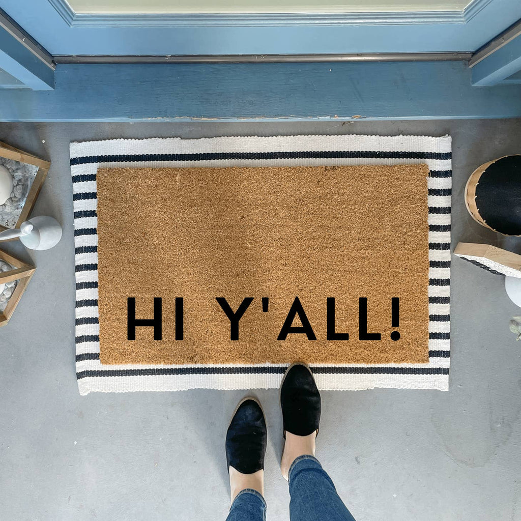 HI Y'ALL Doormat | {neighborhood} Nickel Designs