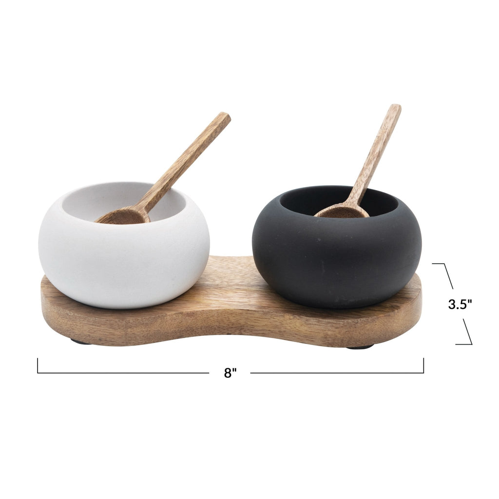 Mango Wood Salt + Pepper Cellar Set | {neighborhood} Bloomingville