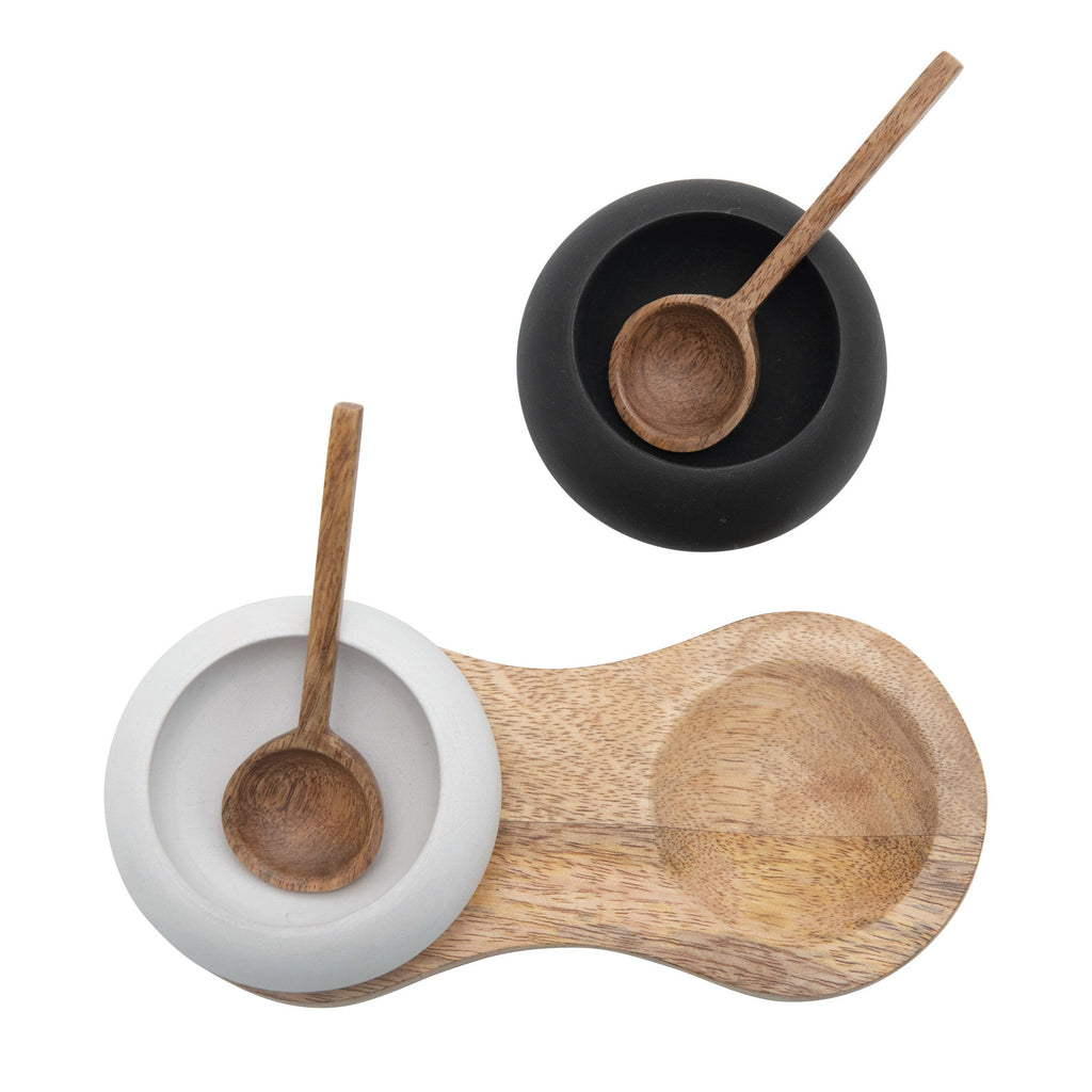 Mango Wood Salt + Pepper Cellar Set | {neighborhood} Bloomingville