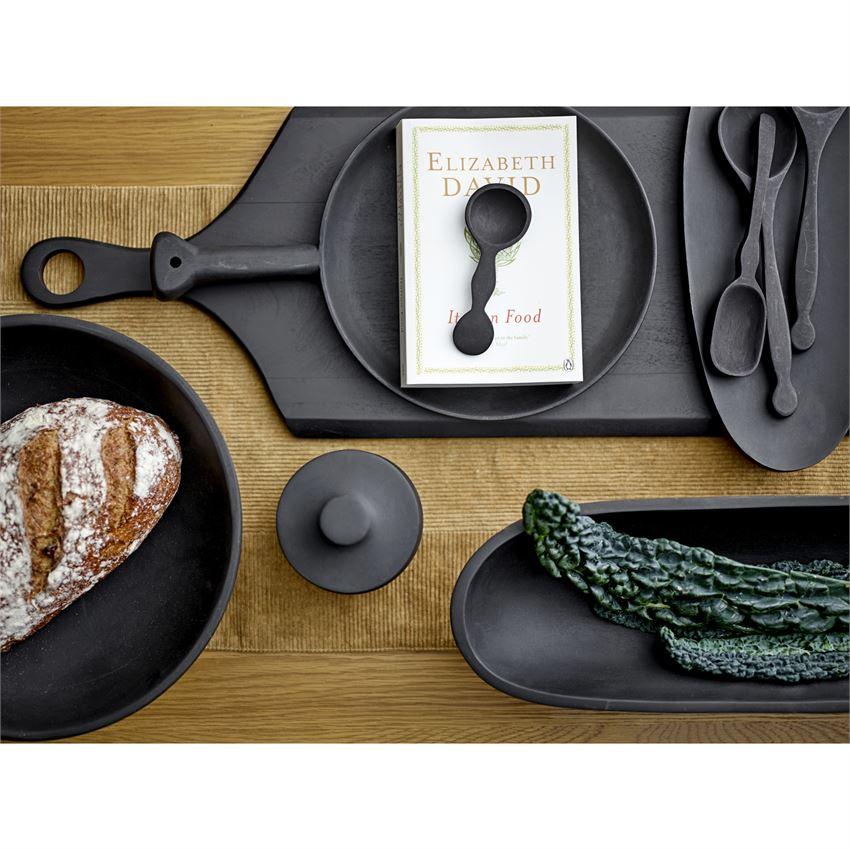 Medium Black Hand-Carved Acacia Wood Spoon | {neighborhood} Bloomingville