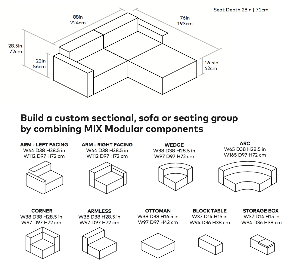 Mix Modular 3-PC Sectional | {neighborhood} Gus* Modern