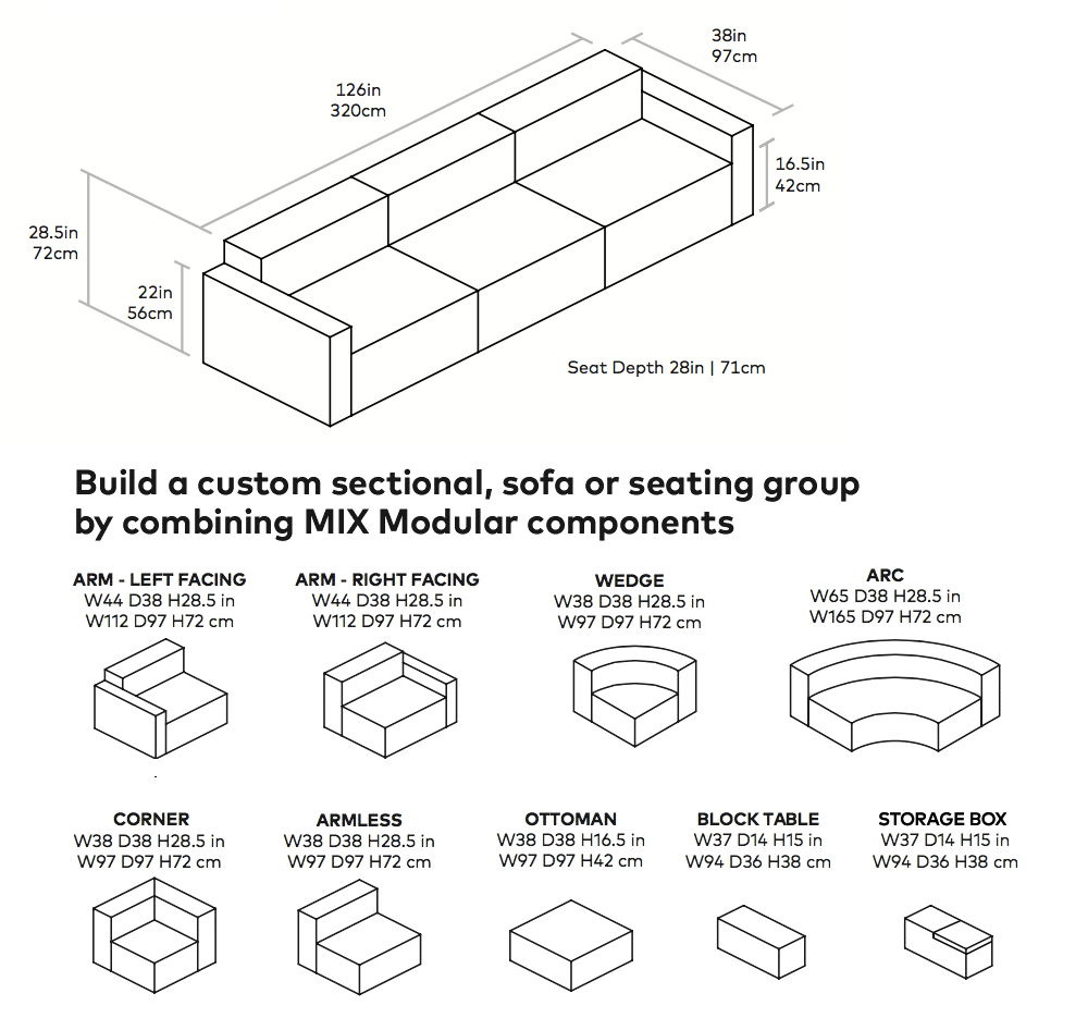 Mix Modular 3-PC Sofa | {neighborhood} Gus* Modern