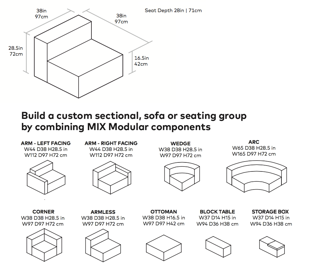 Mix Modular Armless Chair | {neighborhood} Gus* Modern