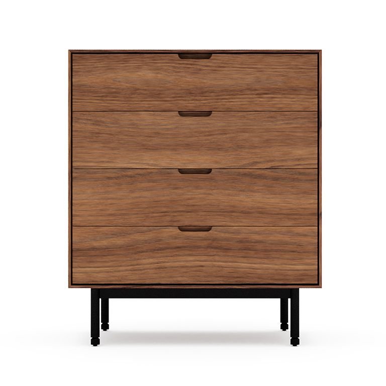 Munro 4, Wooden Dresser Of 4 Drawers By Gus* Modern Walnut Munro 4, Wooden Dresser Of 4 Drawers By Gus* Modern Walnut