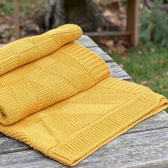 Patterned Knitted Throw Blanket | {neighborhood} Drew Derose Designs