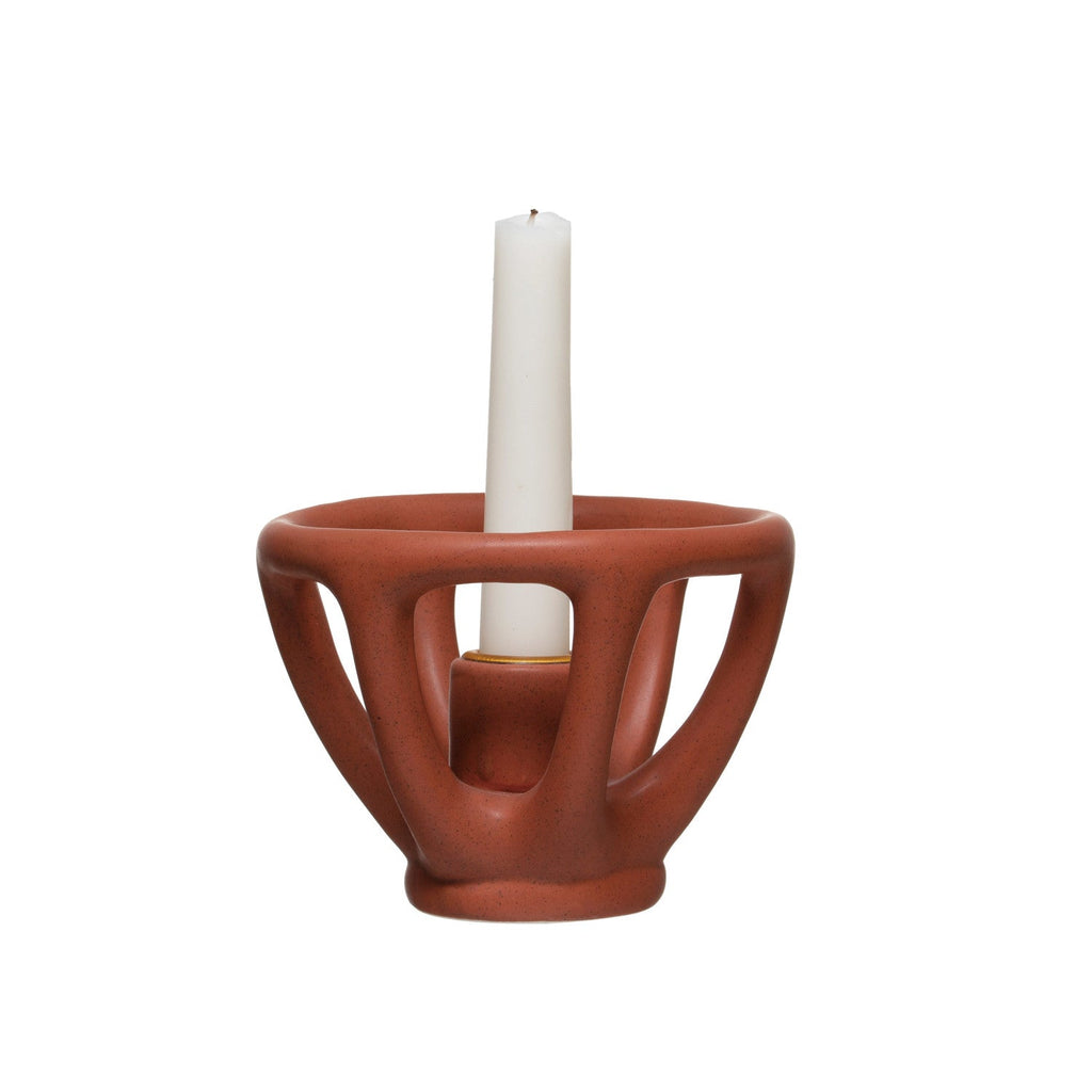 Rust Taper Candle Holder | {neighborhood} Bloomingville