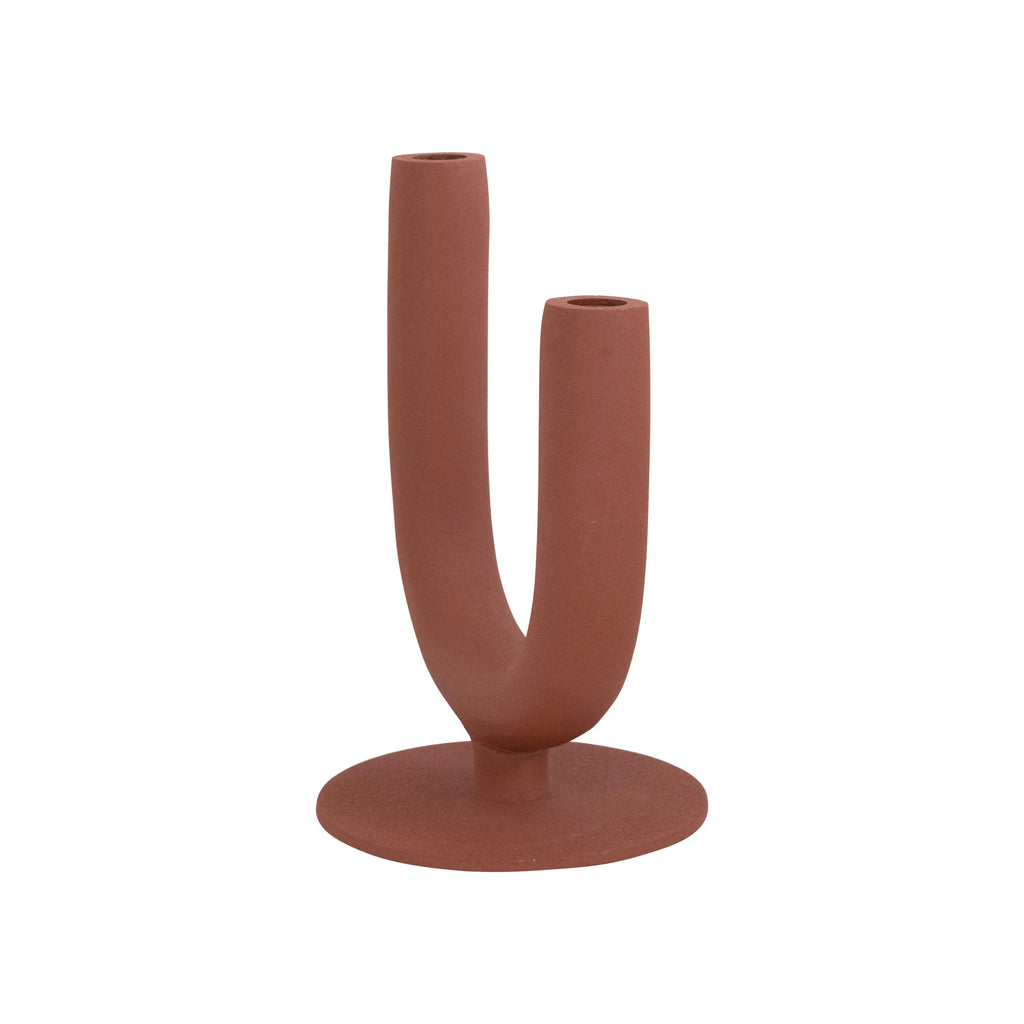 Sienna Textured Metal Double Taper Holder | {neighborhood} Bloomingville