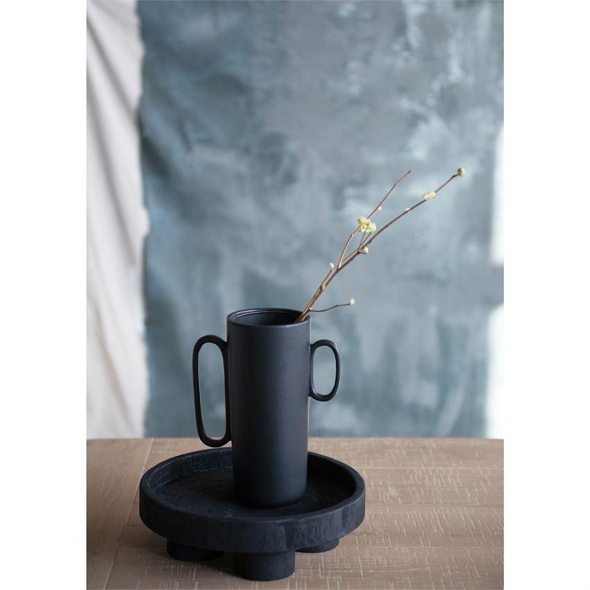 Stoneware Vase w/Asymmetrical Handles | {neighborhood} Bloomingville