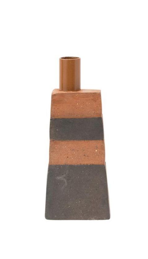 Striped Terracotta Taper Holder | {neighborhood} Bloomingville