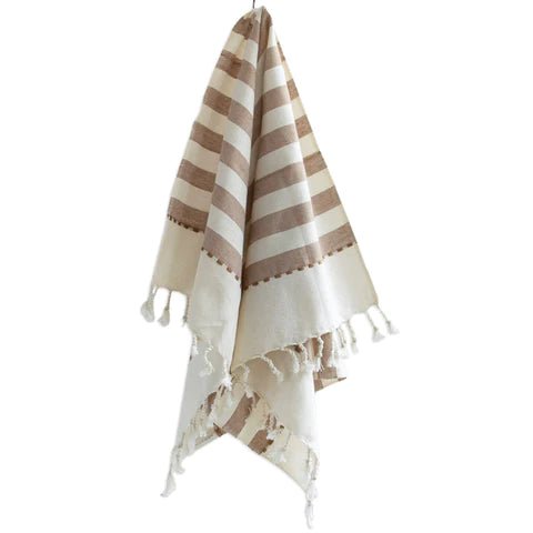 Tan Stripe Woven Hand Towel | {neighborhood} Fair + Simple