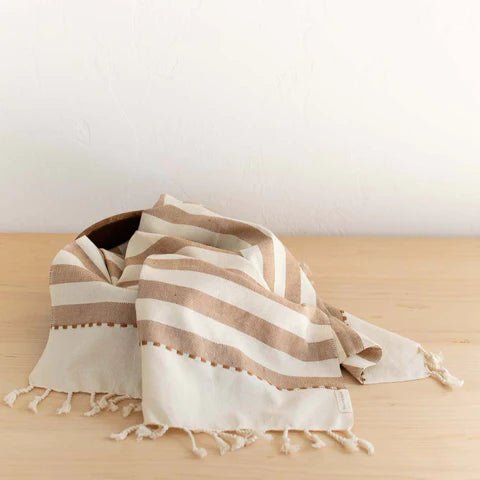 Tan Stripe Woven Hand Towel | {neighborhood} Fair + Simple