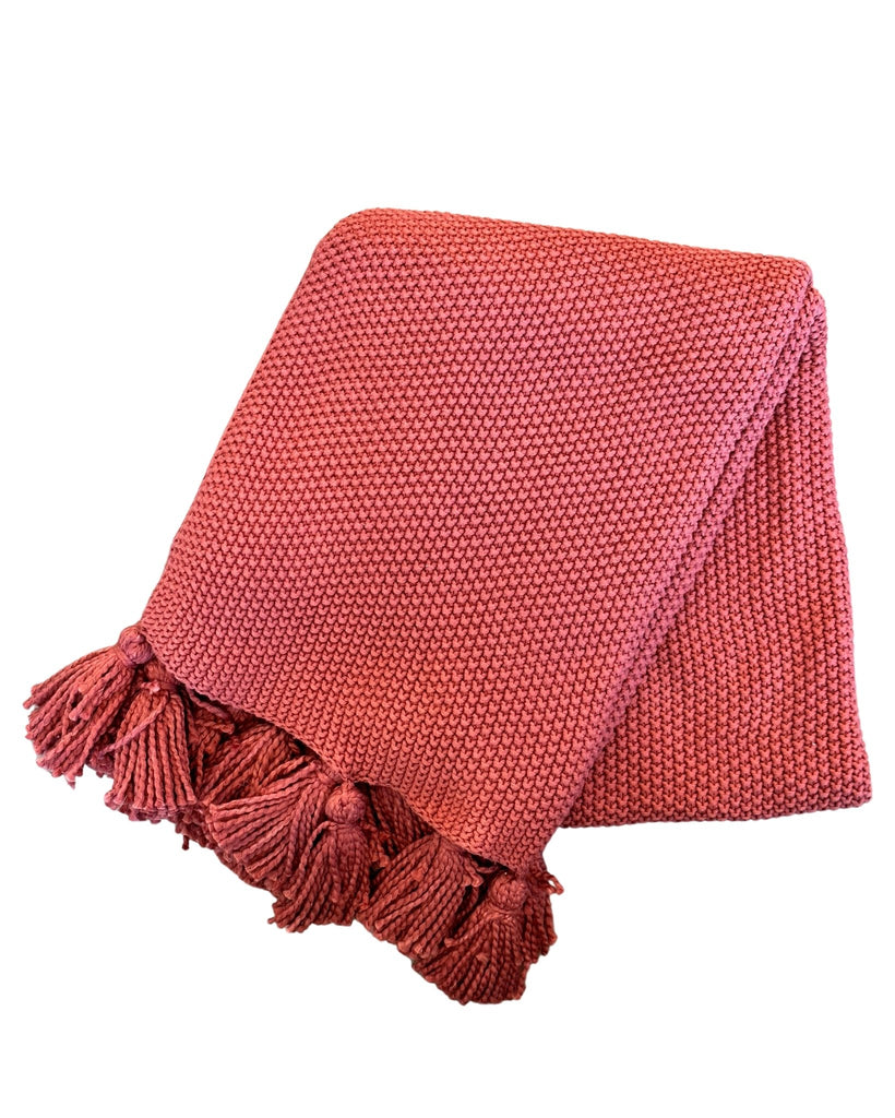 Tasseled Knitted Throw Blanket | {neighborhood} Drew Derose Designs