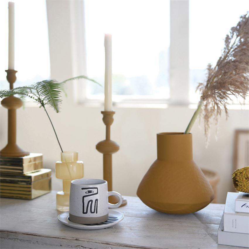 Textured Metal Mustard Vase | {neighborhood} Bloomingville