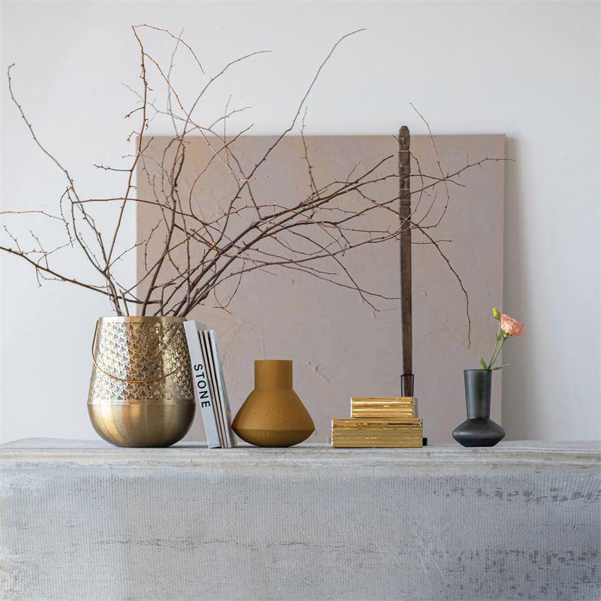 Textured Metal Mustard Vase | {neighborhood} Bloomingville