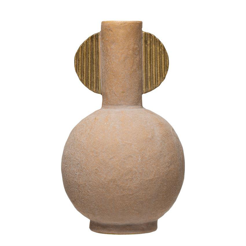 Textured Terracotta + Gold Vase | {neighborhood} Bloomingville