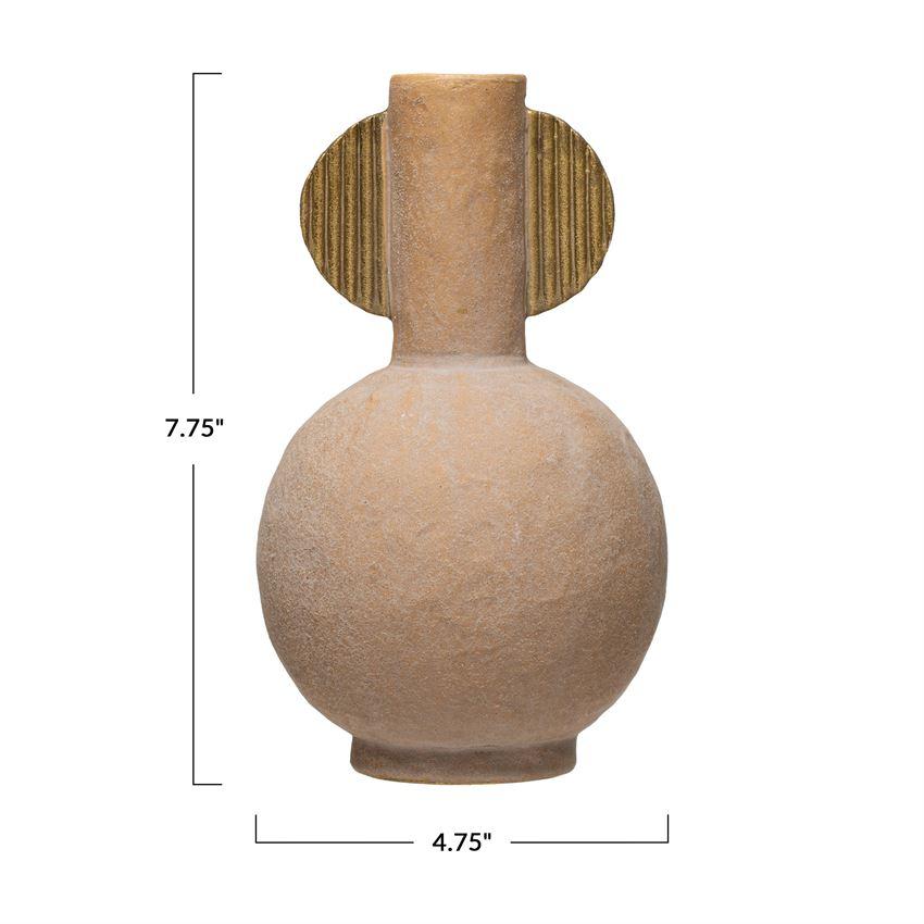 Textured Terracotta + Gold Vase | {neighborhood} Bloomingville