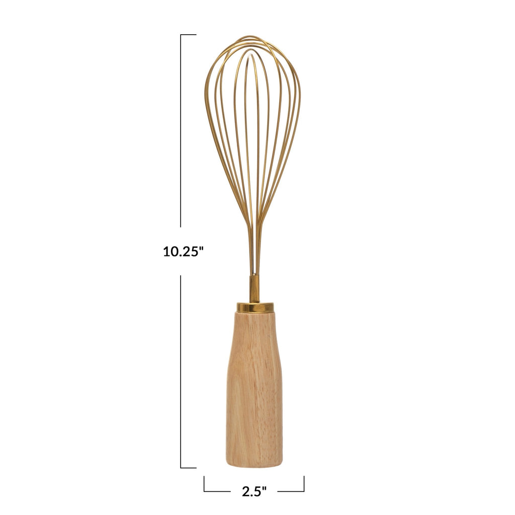 Wooden Handle Gold Whisk | {neighborhood} Bloomingville