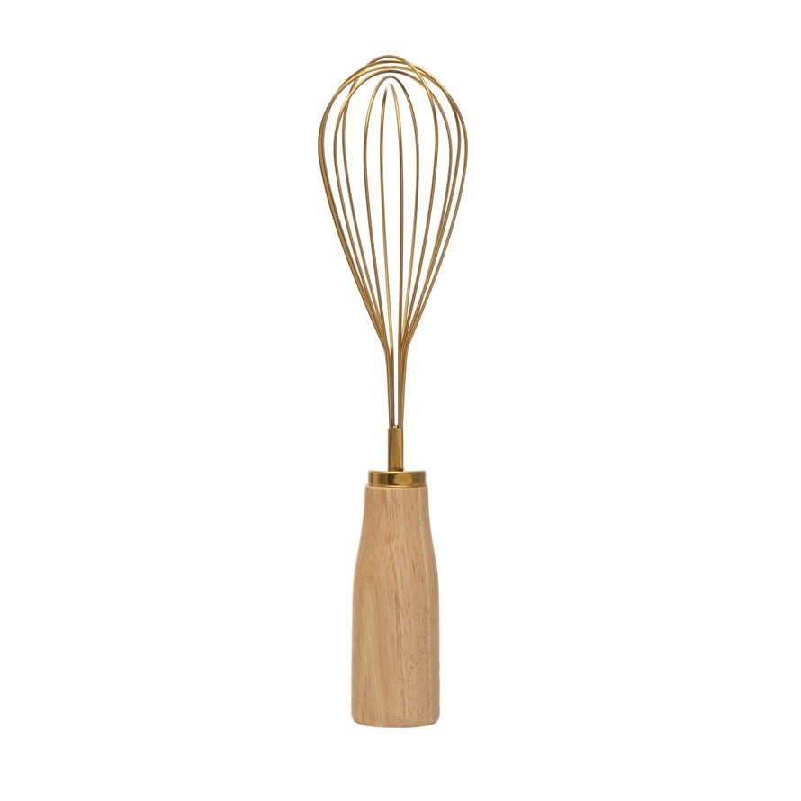 Wooden Handle Gold Whisk | {neighborhood} Bloomingville
